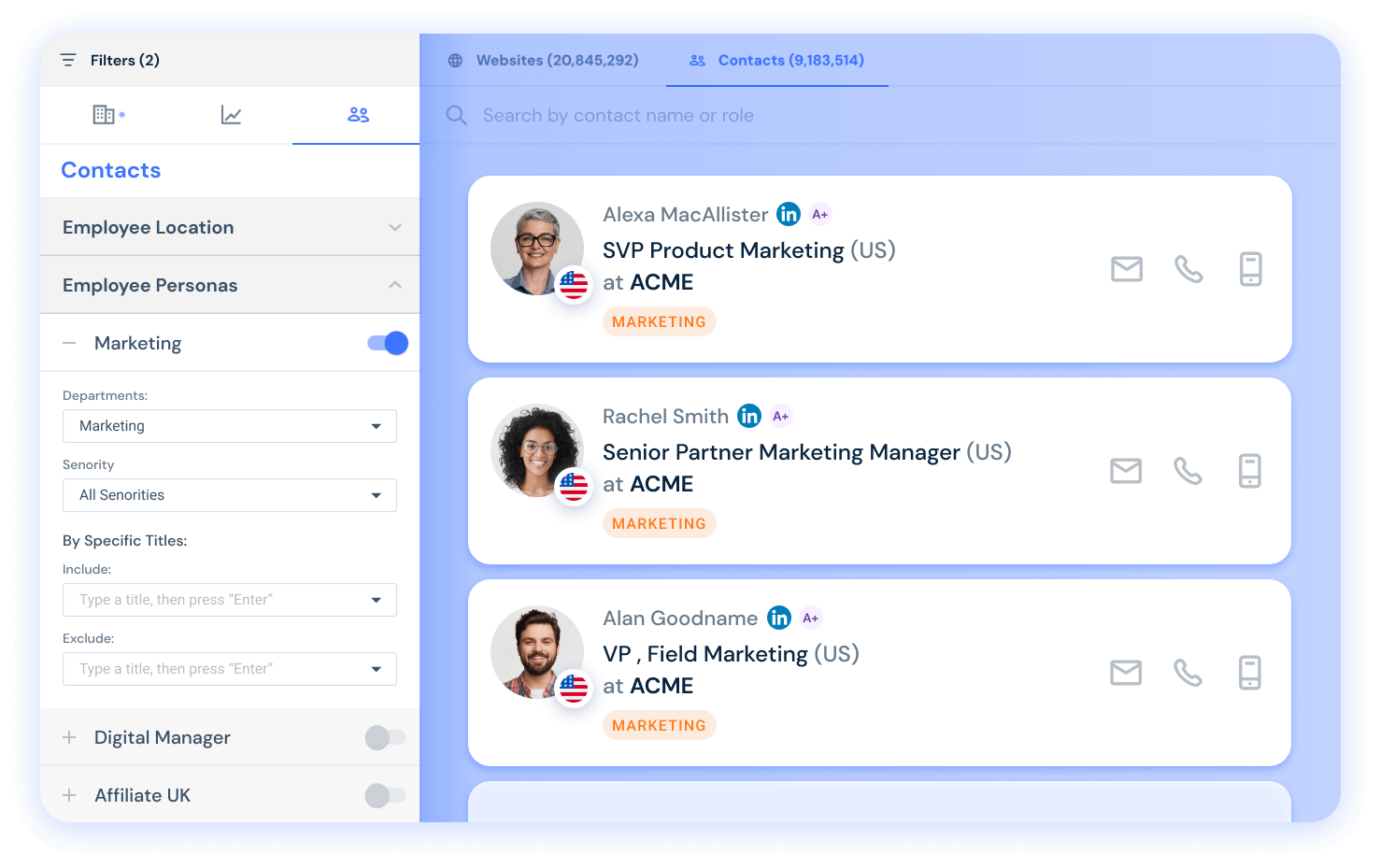 Find decision-makers, then get in touch with them